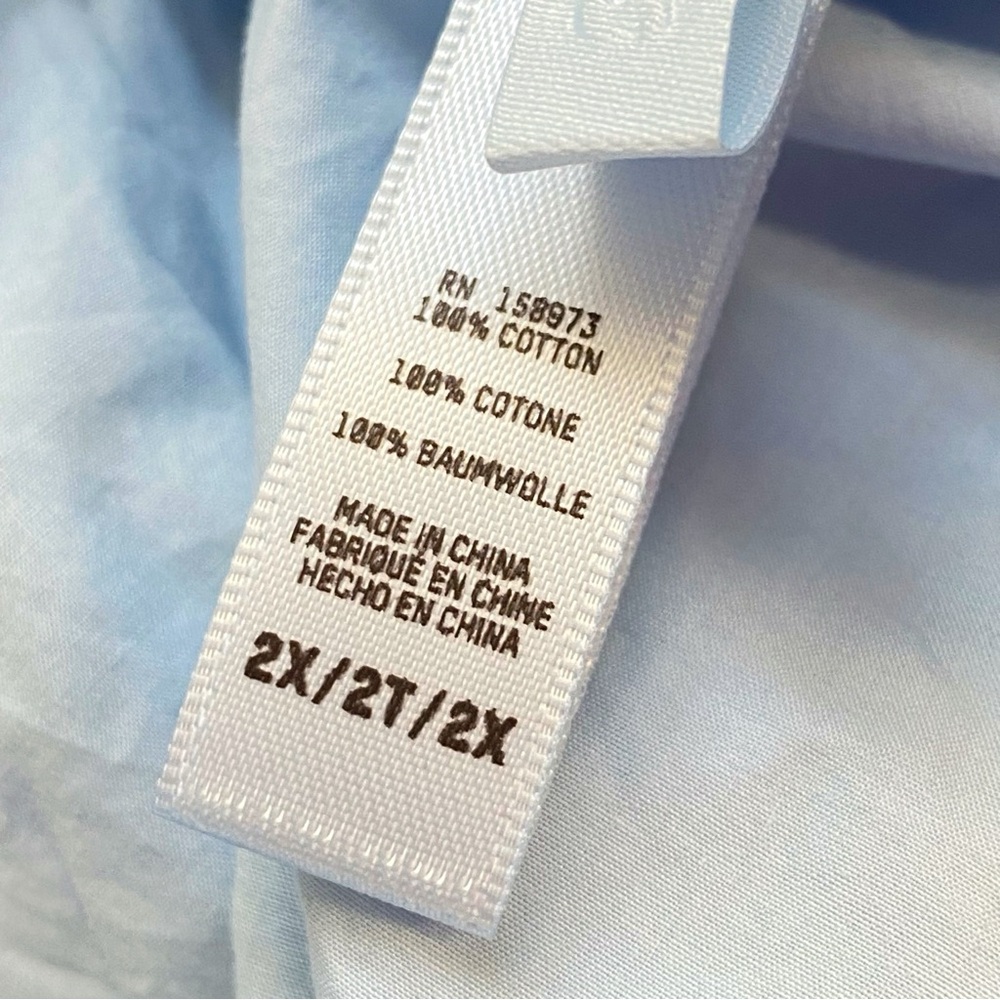 SKIMS GLACIER LIGHT BLUE COTTON POPLIN BUTTON UP LONG SLEEVE SLEEP TOP - Picture 6 of 9